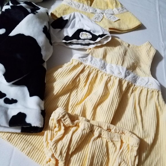 Gymboree Daisy The Cow Used 12-18 month Dress, diaper cover, coat, hat, Outlet N - Picture 2 of 5